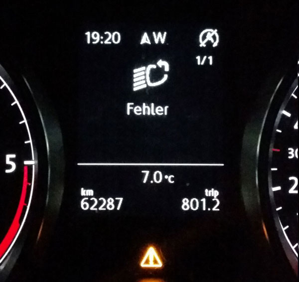 Fehlermeldung Xenon Brenner Golf 7