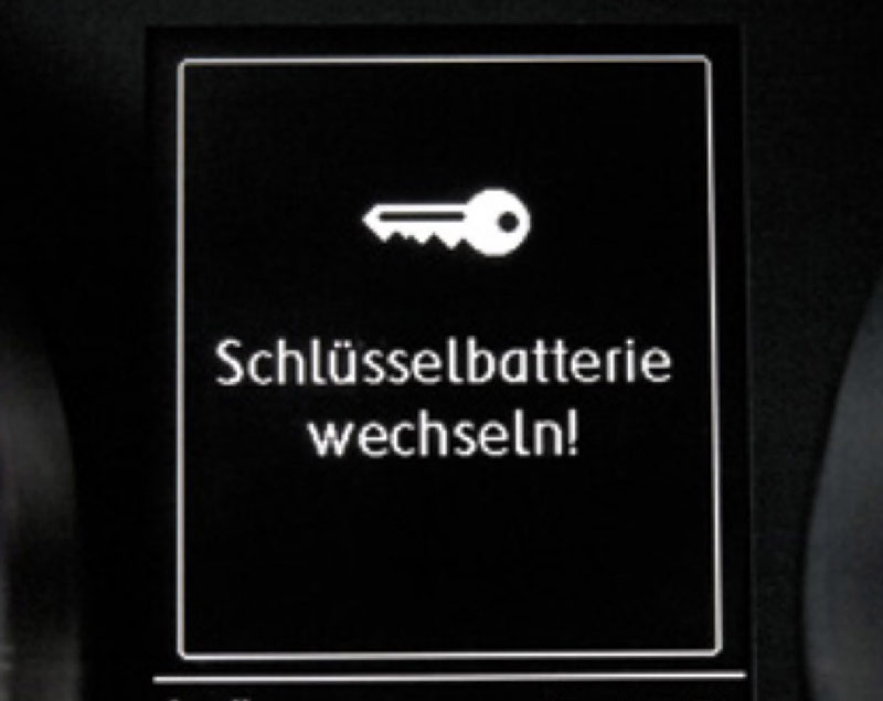 Meldung Schlüssel Batterie Wechsel VW Golf 7