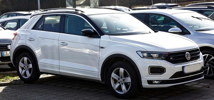 Seitenansicht Weißer VW T Roc