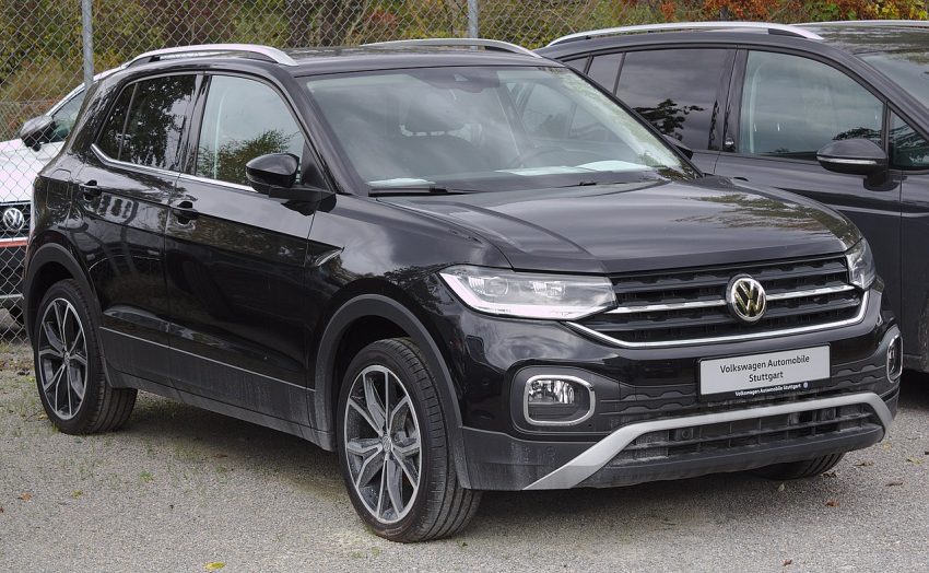 Frontansicht Schwarzer VW T Cross