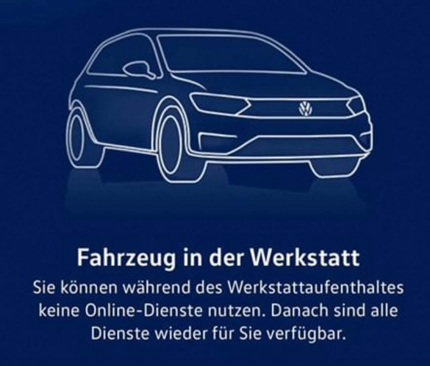 Anzeige Golf 8 Fahrzeug in Werkstatt