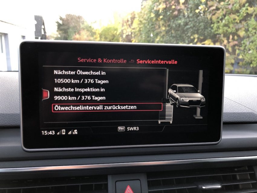 Inspektion Anzeige Audi A4