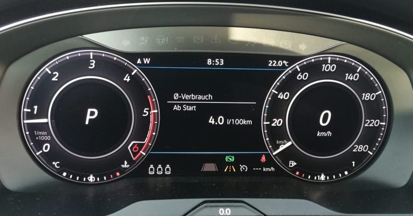 Cockpit Verbrauchsanzeige VW Arteon