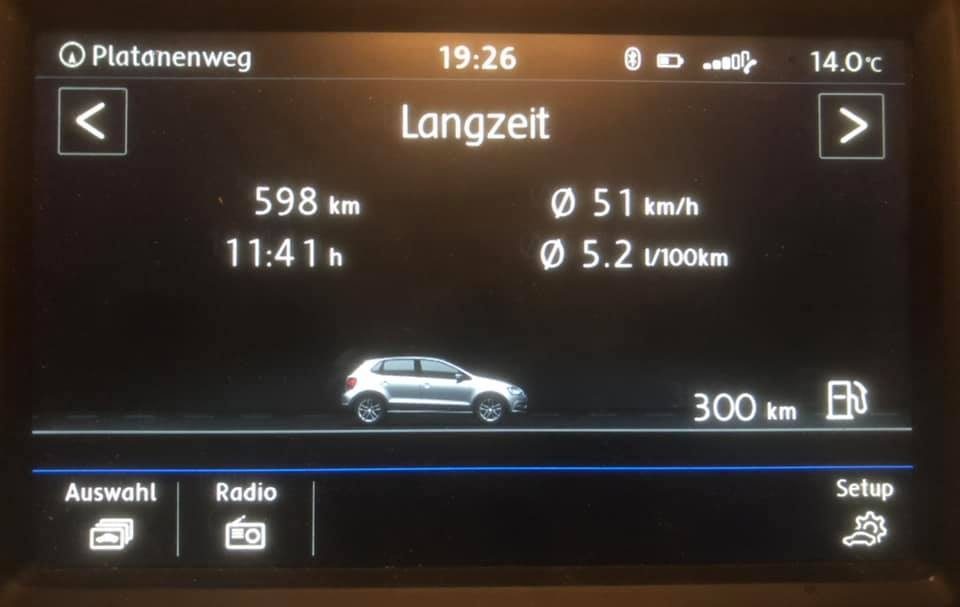 Verbrauch Anzeige VW Polo 6C