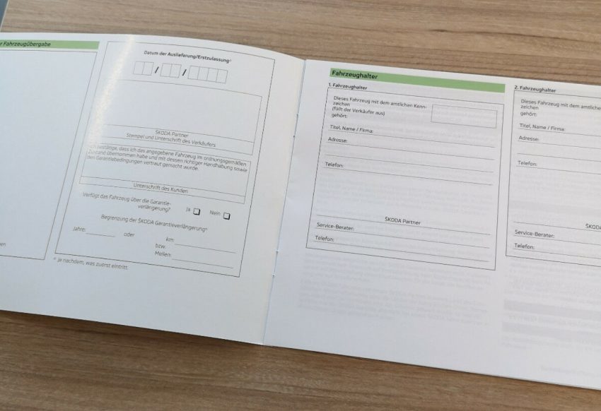 Serviceplan eines Skoda Fahrzeugs Innenansicht