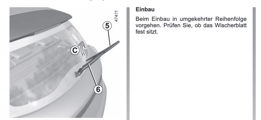 renault zoe heckscheibe scheibenwischer wechseln