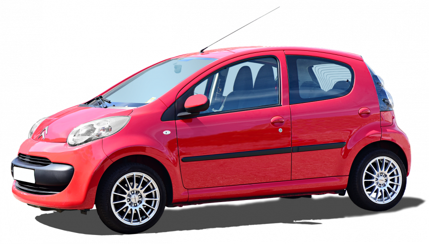 Citroen C1 (rot, Seitenansicht)