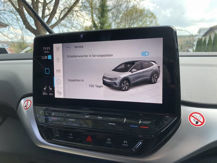 VW ID.4 Scheibenwischer Servicestellung Menü